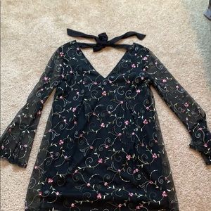 🎉BCBG Generation Black Floral lace evening dress